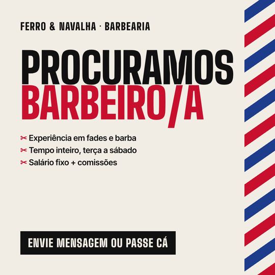 Publicação de Facebook: Ferro & Navalha, Recrutamento