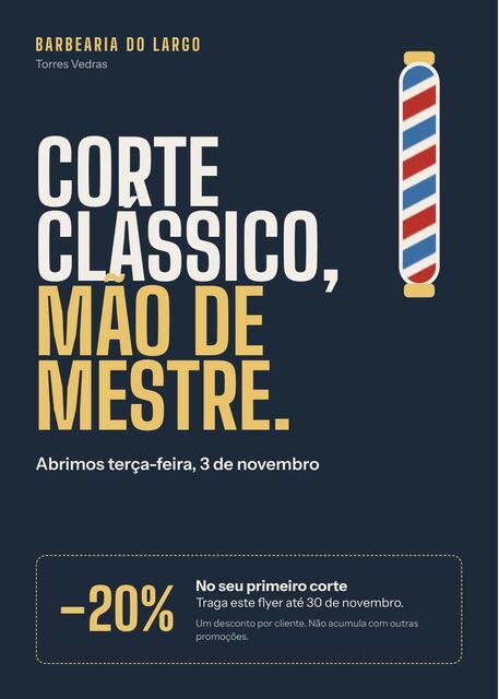 Flyer A5: Barbearia do Largo, Abertura com desconto