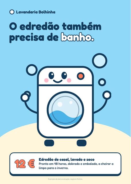 Flyer A5: Lavandaria Bolhinha, Edredões e preços